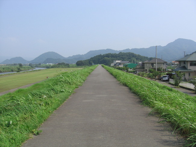 堤防上