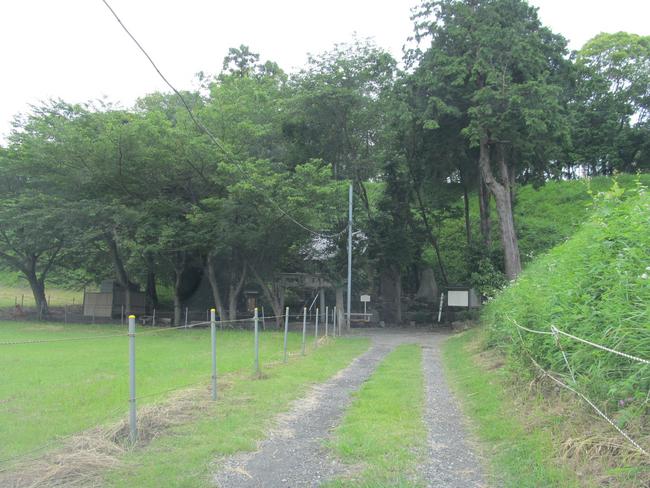 神社手前